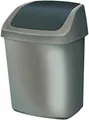 Curver 03985-373-00 Abfallbehälter Swing-Top 15 L, silber/anthrazit