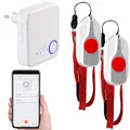 CASAcontrol Notfallknopf: Smartes SOS-Notrufknopf-Set für Senioren, 2X Sender, 1x Empfänger, App (Notruf Senioren, Notrufknopf auf Handy, Home)
