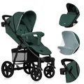 LIONELO® Kinderwagen bis 22 kg mit klappbarer Schlaffunktion Überwurf