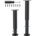 Verstellbare Möbelfüße 25-43cm Schwarz Metall 2 Stück für Schrank Bett Sofa N...
