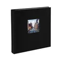 goldbuch 24 897 Fotoalbum mit Bildausschnitt, Bella Vista Schwarz, Erinnerungsalbum im Format 25 x 25 cm, Foto Album 60 weiße Seiten mit Pergamin-Trennblättern, Fotobuch mit Leineneinband, Noir