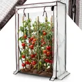 AREBOS Tomatenhaus 100x50x150 cm Treibhaus Foliengewächshaus Frühbeet mit Tür