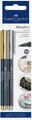 2 FABER-CASTELL Metallics Marker, edler Metalliceffekt Gold Silber