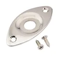 Musiclily Pro Stahl Gebogen Gebeult Ovale Buchsenplatte Jack Plate für E-Gitarre und Bass, Nickel