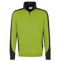 HAKRO Zip-Sweatshirt Contrast MIKRALINAR® kiwi/anthrazit, 5XL