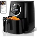 Aigostar Fritteuse heissluft ohne fett, 1400W Heißuftfritteuse 8 Menš1 und Rezept-Community, XXL BPA-frei 4.2L, LED-Touchscreen - Schwarz