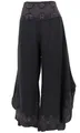 GURU SHOP Bequeme Sommerhose in Natürlichem Look, Hosenrock, Palazzohose - Schwarz, Damen, Size:S