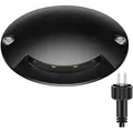ledscom.de LED Bodenleuchte, Wegmarkierung BUNDA für außen, IP67, schwarz, rund, 70mm Ø, warmweiß