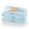 DecoKing Kuscheldecke 70x150cm hellblau Microfaser Wohndecke Fleece