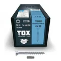 TOX Holzbauschrauben TIMBR SK 4,0 x 50 mm, blau verzinkt mit Senkkopf, TX20, Schrauben für leichtes Eindrehen und bündige Montagen im Holzbau, 500 Stück im Karton, inkl. 1x Bit, 112040414050