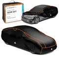 WALSER Hagelschutz Abdeckplane Auto, Auszeichnung Sehr Gut* Hagelschutzplane, TÜV geprüfte* Auto-Abdeckung Perma Protect, Autogarage Vollgarage, Wasserabweisende PKW Abdeckung Größe 5 schwarz