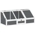 PawHut Tortoise House Tannenholz Verzinkter Stahl Hellgrau 120L x 55B x 50H cm