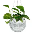 MikaMax Pflanztopf Discokugel – XL 20 cm – Blumentopf mit Spiegelkacheln – Deko für Zuhause & Partys – Silberner Disco Flower Pot