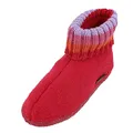 HAFLINGER Hüttenschuh Paul mit Kragen aus reiner Schurwolle Rot (Ziegelrot 85), EU Gr. 21
