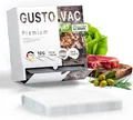 GustoVac Vakuumierbeutel doppelt geprägte Struktur 100 St., Fleisch Fisch Wurst Gemüse einfrieren Kühlschrank Essen konservieren