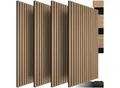 tectake® Akustikpaneele, Holzoptik in Eiche, MDF und Echtholzfurnier, je 60 x 120 x 2,1 cm, Größe flexibel anpassbar