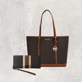 Michael Kors Tasche Shopper Geldbörse Portmonee Jet Set Travel Large Braun NEU