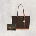 Michael Kors Tasche Shopper Portmonee Geldbörse Jet Set Travel Large Braun NEU