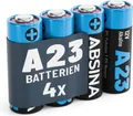 ABSINA 4x Batterie A23 für Garagentoröffner und vieles mehr - 23A 12V Batterie Alkaline auslaufsicher & mit langer Haltbarkeit