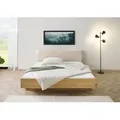 Bett Fichte 140x200x85 natur gebeizt / geölt, Kopfteil beige FICHTELBERG #137
