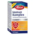 Abtei Immun Komplex - Nährstoff-Komplex mit 22 Vitaminen & Mineralstoffen - 3-in-1 Formel für Immunsystem, Energie und geistiges Wohlbefinden - Glutenfrei, gelatinefrei & laktosefrei – 1 x 40 Dragees