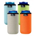 WK IEASON 16oz Standard Can Sleeves Insulators Neoprene Standard Can Covers Coolers Holder Non-slip Neoprene Can Coolie Beer Bottle Sleeves 4PC Pack(16OZ,Green/Orange/Grey/Light Blue)
