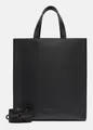 Shopper "Paper Bag", modische Optik, Crossbody Bag, zertfiziert nach Leather Working Group, Gr. B/H/T: 29 cm x 34 cm x 15 cm, schwarz