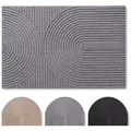 Blumtal Fußmatte rutschfeste Schmutzfangmatte aus langlebigem Polyester, Fußmatte innen/Schmutzfangmatte außen grau 90 cm x 60 cm
