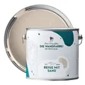 MissPompadour Wandfarbe Beige mit Sand - abwaschbare Wandfarbe mit hoher Deckkraft 2,5 L, scheuerbeständig und wasserbasiert, Beige mit Sand