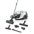 Bosch Staubsauger beutellos Serie 6 BGC41XALL, Bodenstaubsauger, Testsieger, ideal für Allergiker, Hygiene-Filter, Hartbodendüse, XXL-Polsterdüse, hohe Saugleistung, leise, 700 W, weiß
