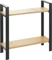 WENKO Küchenregal Lou Metall Bambus 2 Etagen Schwarz Hellbraun 32x33x11 cm