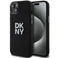 iPhone 15 Hülle DKNY Liquid Silicone Metall Logo Schwarz