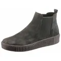 Gabor Chelseaboots, Plateau, Stiefelette, Schlupfschuh mit dezenten Kontrastnähten grau 35 EU (2,5 UK)