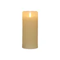 LED Echtwachskerze elfenbein rund mit flackereffekt und Timer H:12.5 x Ø 7.5 cm (12,5 x Ø 7,5 cm)