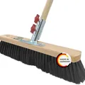 Peggy Perfect Straßenbesen, Saalbesen 40cm mit 1,50m langem, Ø2,8cm Holzstiel. Premium Haarmischung -mittelhart. Patentiertes Stielhaltesystem „Schraubfix Plus“.