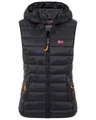 Geographical Norway Damen Steppweste mit Kapuze Frühling sportlich Übergangs Weste Herbst