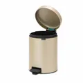 Brabantia Treteimer NewIcon, Abfalleimer, Mülleimer, Stahl, Metallic Gold, 5 L