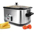 Syntrox digitaler Slow Cooker 7,5 Liter Edelstahl Schongaren Warmhalten 320 Watt