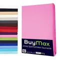 Buymax Spannbettlaken 100x200cm Doppelpack 100% Baumwolle Spannbetttuch Bettlaken Jersey, Matratzenhöhe bis 25 cm, Farbe Altrosa