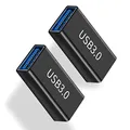iJiZuo USB Buchse auf Buchse Adapter (2 Stück), Verlängerung Plug & Play 3.0 Adapter, Kabelkoppler zum Anschließen Zweier Stecker für U Stick/Maus/Tastatur/Laptop, Schwarz