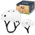 Lionelo Helmet Explorer Sicherheitshelm, verstellbar, Zertifiziert, Größe S (50–56 cm), stoßdämpfend und belüftet, entworfen für kreative Kreide- und Marker-Anpassung, Radfahren und Outdoor-Abenteuer