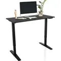hjh OFFICE Elektrisch höhenverstellbarer Schreibtisch STAND CARBON Computertisch höhenverstellbar 75.0 - 120.0 x 120.0 x 60.0 cm - Schwarz