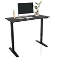 Schreibtisch höhenverstellbar elektrisch 120x60 cm Carbon-Optik hjh OFFICE