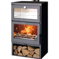 Kaminofen Panadero Oven Stahl schwarz 7,4 kW mit Backfach und Holzfach - Schwarz