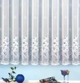 heimtexland Gardine Jacquard Stores Gardine Blumen weiß Fertigstore (1 St), Kräuselband, transparent, Jacquard, Kräuselband für Wunschbreite I Bleiband für schönen Fall