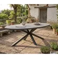 Gardissimo ARMATI Nonwood Alu-Gartentisch Gartenmöbel 220x115cm (oval) anthrazit / anthrazit