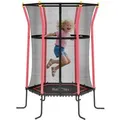 HOMCOM Kids Trampoline Stahl Kunststoff Rot Ø163,5 x H190 cm