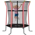 HOMCOM Trampolin Outdoor Ø163,5 cm, Kindertrampolin Gartentrampolin mit Sicherheitsnetz, Randabdeckung für Kinder 3-10 Jahre bis 50 kg belastbar Rot