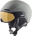 ALPINA Alto Q-LITE - Sicherer, Stoßabsorbierender & Individuell Anpassbarer Skihelm Mit Kontrastverstärkendem Visier Für Erwachsene, schwarz matt, 59-63