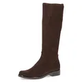 CAPRICE Damen Hohe Stiefel ohne Absatz Kniehoch Vegan, Braun (Dk Brn Stretch), 37.5 EU
